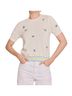 Brodie Graphic White Shell Embroidery Tee in White Size M - photo 2