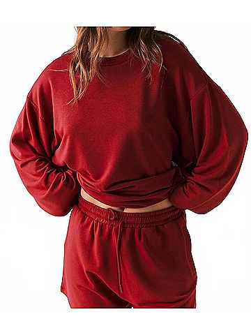 Chaser Cornell Pullover Top in Carmine Red (view 2)