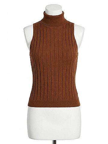 French Connection Turtleneck Tank Sweater in Brown (view 1)