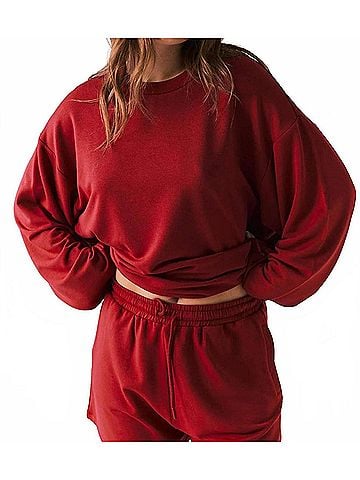 Chaser Cornell Pullover Top in Carmine Red (view 2)
