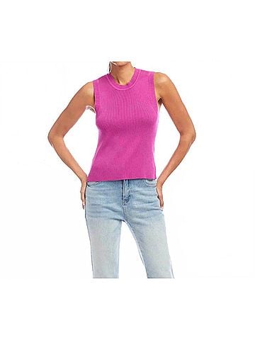 Karen Kane Sleeveless Ribbed Sweater Tank Top in Orchid (view 2)