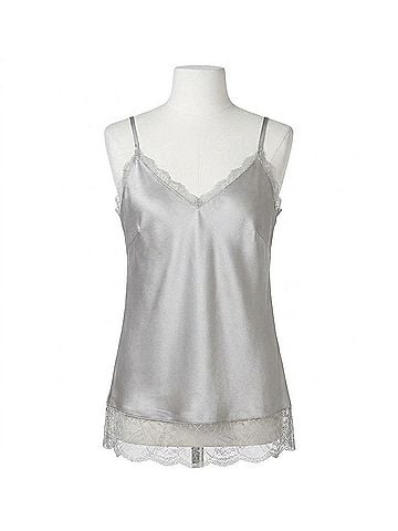 Molly Bracken Satin Camisole Top in Grey (view 1)