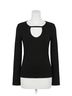 Bobi Solid Black Front Keyhole Tee in Black Size XL - photo 1