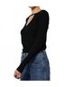 Bobi Solid Black Front Keyhole Tee in Black Size XL - photo 4