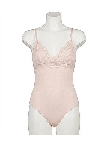 Polo by Ralph Lauren Triangle V-Neck Bodysuit in Garden Rose (view 1)