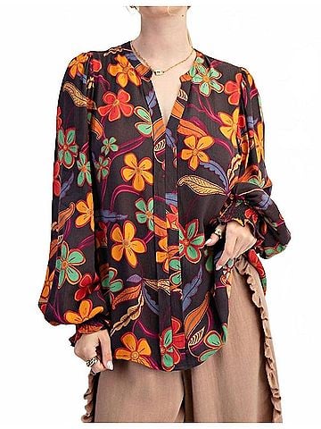 Easel Flower Child Top in Floral Print (view 2)