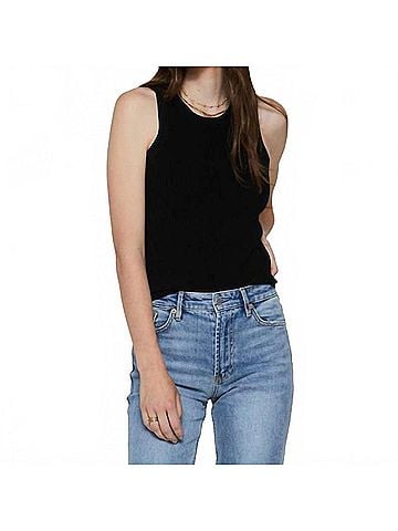 Another Love Cora Rib Sleeveless Top in Black (view 2)