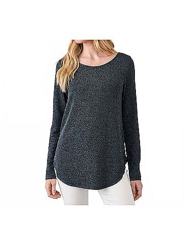 Karen Kane Metallic Shirt in Black (view 2)