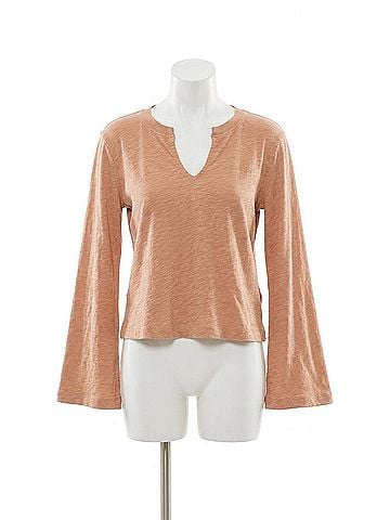 Bobi Belle Long Sleeve Tee in Iced Coffee (view 1)