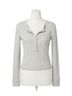 Bobi Solid Gray Viv Snap Placket Tee in Grey Size S - photo 1
