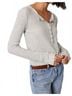 Bobi Solid Gray Viv Snap Placket Tee in Grey Size S - photo 2