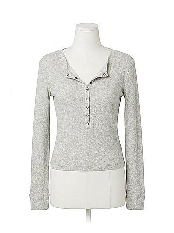 Bobi Viv Snap Placket Tee in Grey (view 1)
