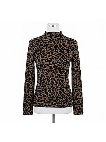 Molly Bracken Mock Neck Knit Top in Brown (view 1)