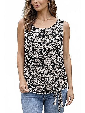 Karen Kane Side Tie Top in Print (view 2)