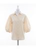 Karlie Solid White Solid Poplin Button Top in Ivory Size M - photo 1