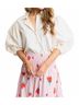 Karlie Solid White Solid Poplin Button Top in Ivory Size L - photo 2