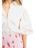 Karlie Solid White Solid Poplin Button Top in Ivory Size L - photo 3