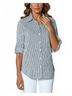 J'envie Stripes Black Semana Button-Down Shirt in Onyx Size 2 - photo 2