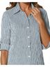 J'envie Stripes Black Semana Button-Down Shirt in Onyx Size 2 - photo 3
