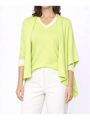 J'envie Trieste V-Neck Top in Lime/White (view 2)