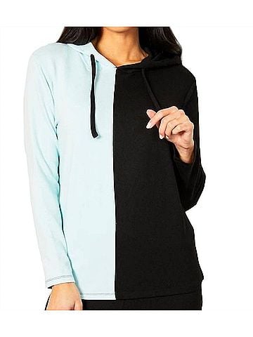 French Kyss Color Block Hoodie in Black/Mist (view 2)