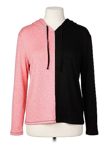 French Kyss Color Block Hoodie in Black/Coral (view 1)