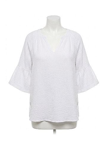 Tribal Winslet Cotton Gauze Raglan Sleeve Top - in White (view 1)