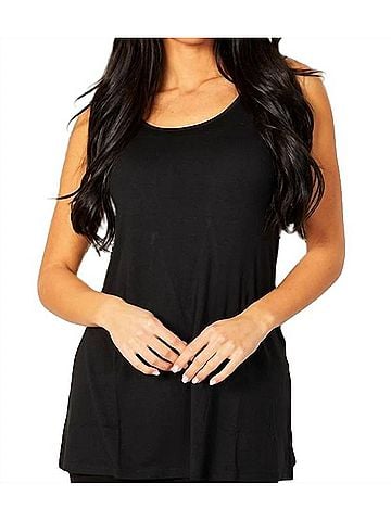 French Kyss French Kyss Long Tank Top in Black (view 2)