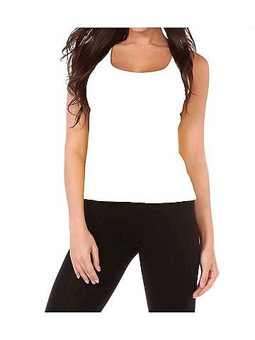 Angel Bra-Friendly Tank Top in White (view 2)