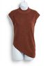 A.L.C. Solid Brown Edith Metallic Knit Asymmetric Top in Rust Size XS - photo 1