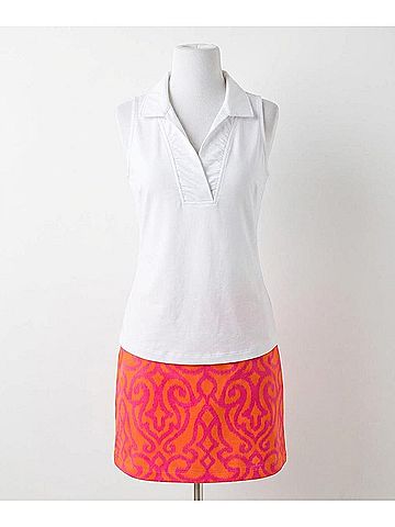 Gretchen Scott Designs Jersey Sleeveless Ruffneck Top in White (view 1)