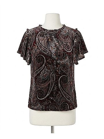 Ivy Jane Paisley Flounce Blouse in Black (view 1)