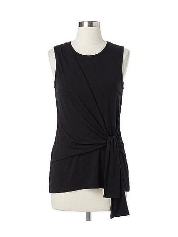 Karen Kane Bevin Side Drape Top in Black (view 1)