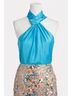 Milly Blue Jen Satin Top in Sky Blue Size M - photo 1