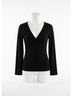 Bobi Solid Black Front Knot Long Sleeve Tee in Black Size S - photo 1