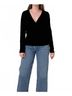 Bobi Solid Black Front Knot Long Sleeve Tee in Black Size S - photo 2