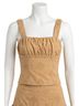 Line & Dot Solid Brown Eyelet Strap Top in Tan Size XS - photo 1