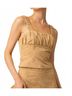 Line & Dot Solid Brown Eyelet Strap Top in Tan Size XS - photo 2