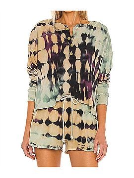 Day Dreamer Thermal Henley Tee in Tie Dye (view 2)