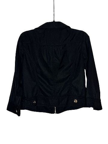 White House Black Market Ruffle Collar Moto Jacket Jacket (view 2)