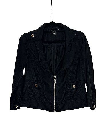 White House Black Market Ruffle Collar Moto Jacket Jacket (view 1)