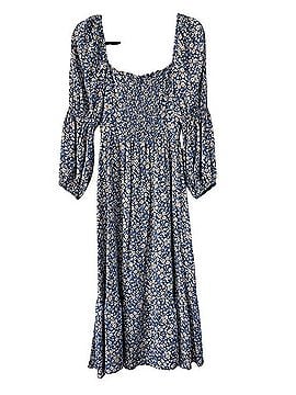 reformation blue and white floral dress Janu Linen elegant florals. Reformation Blue Floral Short Sleeve