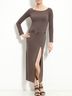 St. John Solid Brown Cocktail Dress Size 8 - photo 4