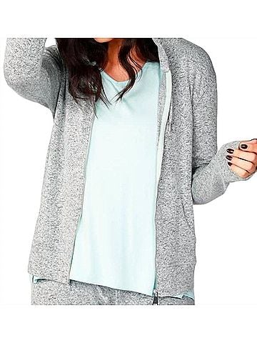 French Kyss Melange Zip Hoodie in Mist (view 2)