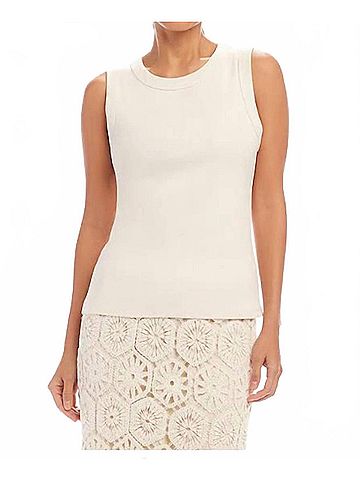 Karen Kane Ribbed Tank in Ecru (view 2)