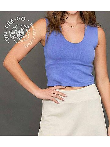 Umgee Luxeknit Scoop Neck Camisole in Slate Blue (view 2)