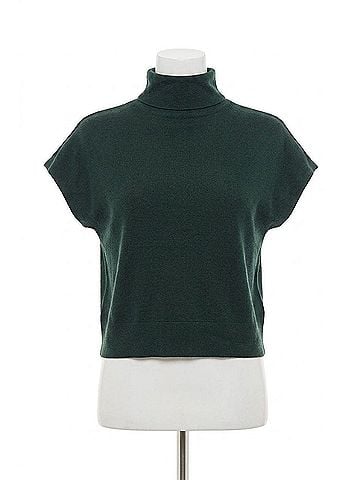 Entro Modern Mock Top in Hunter Green (view 1)