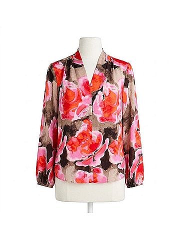 Nic + Zoe Rose Rosy Outlook Top in Pink Multi (view 1)