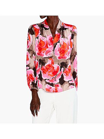 Nic + Zoe Rose Rosy Outlook Top in Pink Multi (view 2)