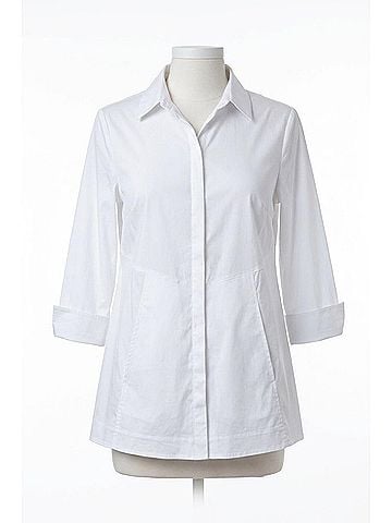 Habitat Perfect Travel Hidden Placket Shirt in White (view 1)